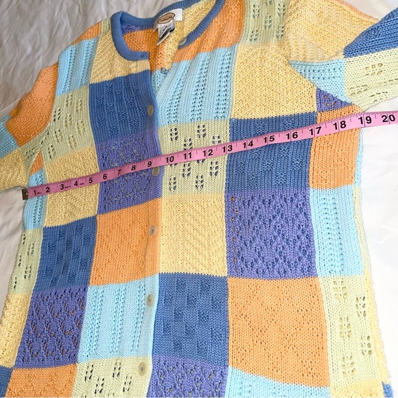 Talbots Multicolor Patchwork Cardigan - Picture 9 of 12